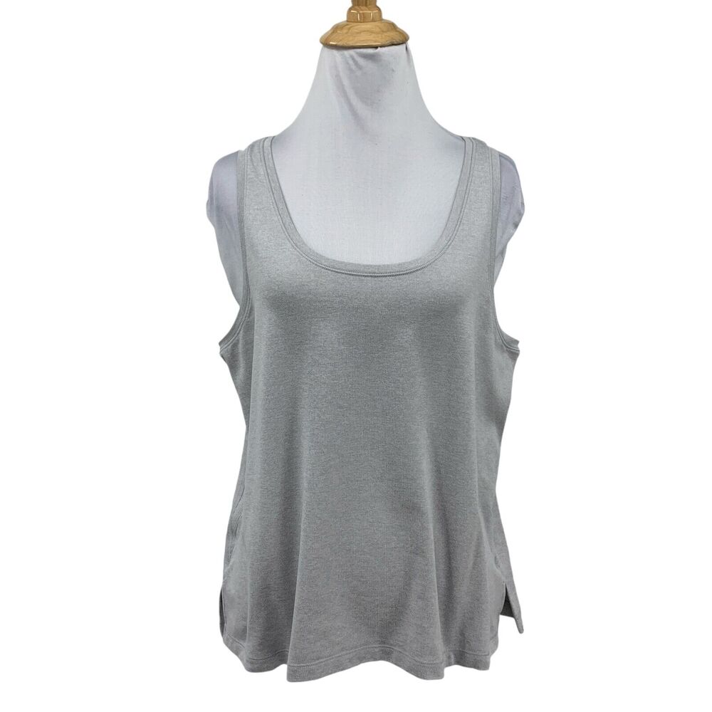 Athleta Tank Top Womens M Medium Shadow Heather Uptempo Elevate Scoop Neck